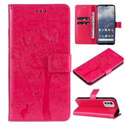 Embossing Butterfly Tree Leather Wallet Case for Nokia G60 - Rose
