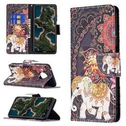 Totem Flower Elephant Leather Wallet Case for Nokia X10