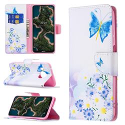 Butterflies Flowers Leather Wallet Case for Nokia X10