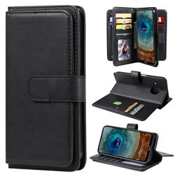Multi-function Ten Card Slots and Photo Frame PU Leather Wallet Phone Case Cover for Nokia X10 - Black