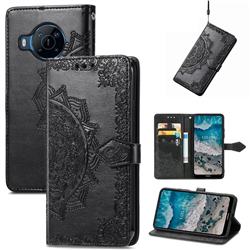 Embossing Imprint Mandala Flower Leather Wallet Case for Nokia X100 - Black