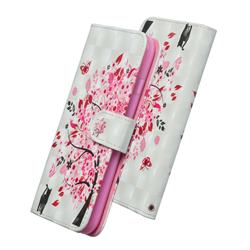 Tree and Cat 3D Painted Leather Wallet Case for Nokia 6.1 Plus (Nokia X6)