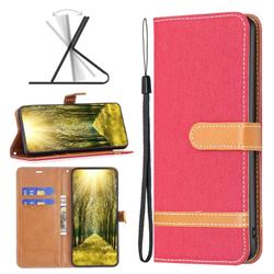 Jeans Cowboy Denim Leather Wallet Case for Nothing Phone 1 - Red