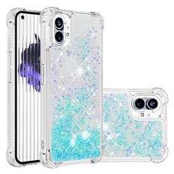 Dynamic Liquid Glitter Sand Quicksand TPU Case for Nothing Phone 1 - Silver Blue Star