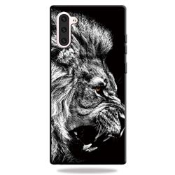 Lion 3D Embossed Relief Black TPU Cell Phone Back Cover for Samsung Galaxy Note 10 (6.28 inch) / Note10 5G
