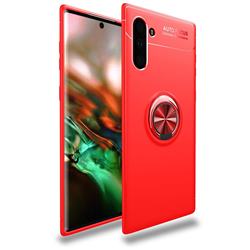 Auto Focus Invisible Ring Holder Soft Phone Case for Samsung Galaxy Note 10 (6.28 inch) / Note10 5G - Red