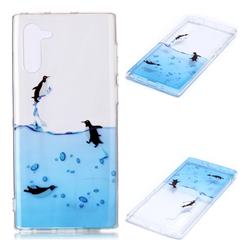 Penguin Out Sea Super Clear Soft TPU Back Cover for Samsung Galaxy Note 10 (6.28 inch) / Note10 5G