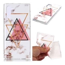 Inverted Triangle Powder Soft TPU Marble Pattern Phone Case for Samsung Galaxy Note 10 (6.28 inch) / Note10 5G