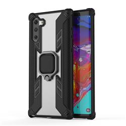 Predator Armor Metal Ring Grip Shockproof Dual Layer Rugged Hard Cover for Samsung Galaxy Note 10 (6.28 inch) / Note10 5G - Black