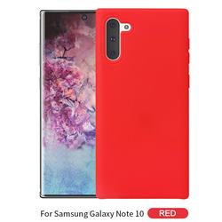 Howmak Slim Liquid Silicone Rubber Shockproof Phone Case Cover for Samsung Galaxy Note 10 (6.28 inch) / Note10 5G - Red