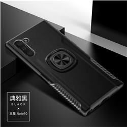 Knight Armor Anti Drop PC + Silicone Invisible Ring Holder Phone Cover for Samsung Galaxy Note 10 (6.28 inch) / Note10 5G - Black