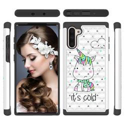 Tiny Unicorn Studded Rhinestone Bling Diamond Shock Absorbing Hybrid Defender Rugged Phone Case Cover for Samsung Galaxy Note 10 (6.28 inch) / Note10 5G