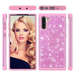 Glitter Rhinestone Bling Shock Absorbing Hybrid Defender Rugged Phone Case Cover for Samsung Galaxy Note 10 (6.28 inch) / Note10 5G - Pink