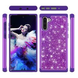 Glitter Rhinestone Bling Shock Absorbing Hybrid Defender Rugged Phone Case Cover for Samsung Galaxy Note 10 (6.28 inch) / Note10 5G - Purple