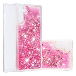 Dynamic Liquid Glitter Quicksand Sequins TPU Phone Case for Samsung Galaxy Note 10 (6.28 inch) / Note10 5G - Rose