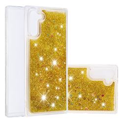 Dynamic Liquid Glitter Quicksand Sequins TPU Phone Case for Samsung Galaxy Note 10 (6.28 inch) / Note10 5G - Golden
