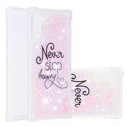 Never Stop Dreaming Dynamic Liquid Glitter Sand Quicksand Star TPU Case for Samsung Galaxy Note 10 (6.28 inch) / Note10 5G