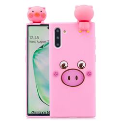 Small Pink Pig Soft 3D Climbing Doll Soft Case for Samsung Galaxy Note 10 (6.28 inch) / Note10 5G