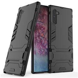 Armor Premium Tactical Grip Kickstand Shockproof Dual Layer Rugged Hard Cover for Samsung Galaxy Note 10 (6.28 inch) / Note10 5G - Black