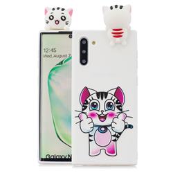 Cute Pink Kitten Soft 3D Climbing Doll Soft Case for Samsung Galaxy Note 10 (6.28 inch) / Note10 5G