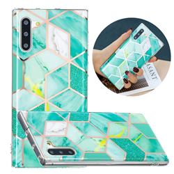 Green Glitter Painted Marble Electroplating Protective Case for Samsung Galaxy Note 10 (6.28 inch) / Note10 5G