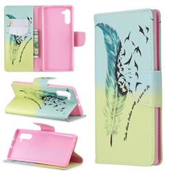 Feather Bird Leather Wallet Case for Samsung Galaxy Note 10 (6.28 inch) / Note10 5G