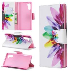 Seven-color Flowers Leather Wallet Case for Samsung Galaxy Note 10 (6.28 inch) / Note10 5G