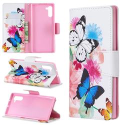 Vivid Flying Butterflies Leather Wallet Case for Samsung Galaxy Note 10 (6.28 inch) / Note10 5G