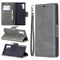 Classic Sheepskin PU Leather Phone Wallet Case for Samsung Galaxy Note 10 (6.28 inch) / Note10 5G - Gray