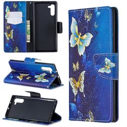 Golden Butterflies Leather Wallet Case for Samsung Galaxy Note 10 (6.28 inch) / Note10 5G