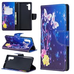 Yellow Flower Butterfly Leather Wallet Case for Samsung Galaxy Note 10 (6.28 inch) / Note10 5G
