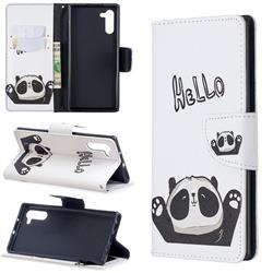 Hello Panda Leather Wallet Case for Samsung Galaxy Note 10 (6.28 inch) / Note10 5G