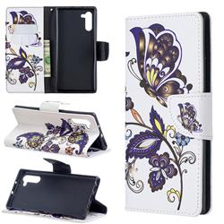 Butterflies and Flowers Leather Wallet Case for Samsung Galaxy Note 10 (6.28 inch) / Note10 5G