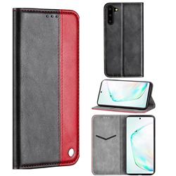 Classic Business Ultra Slim Magnetic Sucking Stitching Flip Cover for Samsung Galaxy Note 10 (6.28 inch) / Note10 5G - Red