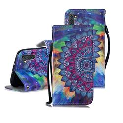 Oil Painting Mandala 3D Painted Leather Wallet Phone Case for Samsung Galaxy Note 10 (6.28 inch) / Note10 5G