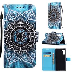 Underwater Mandala Matte Leather Wallet Phone Case for Samsung Galaxy Note 10 (6.28 inch) / Note10 5G