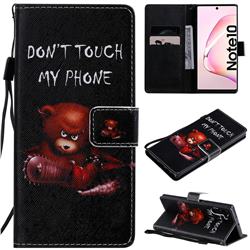 Angry Bear PU Leather Wallet Case for Samsung Galaxy Note 10 (6.28 inch) / Note10 5G