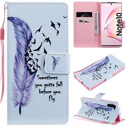 Feather Birds PU Leather Wallet Case for Samsung Galaxy Note 10 (6.28 inch) / Note10 5G