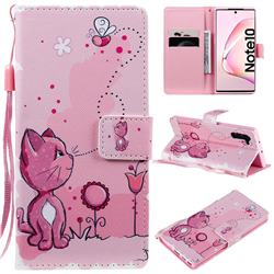 Cats and Bees PU Leather Wallet Case for Samsung Galaxy Note 10 (6.28 inch) / Note10 5G