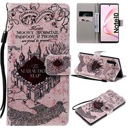 Castle The Marauders Map PU Leather Wallet Case for Samsung Galaxy Note 10 (6.28 inch) / Note10 5G