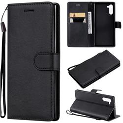 Retro Greek Classic Smooth PU Leather Wallet Phone Case for Samsung Galaxy Note 10 (6.28 inch) / Note10 5G - Black