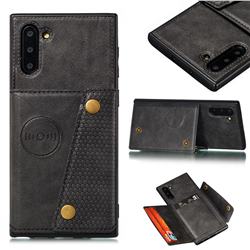Retro Multifunction Card Slots Stand Leather Coated Phone Back Cover for Samsung Galaxy Note 10 (6.28 inch) / Note10 5G - Black