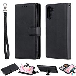 Retro Greek Detachable Magnetic PU Leather Wallet Phone Case for Samsung Galaxy Note 10 (6.28 inch) / Note10 5G - Black