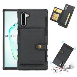 Brush Multi-function Leather Phone Case for Samsung Galaxy Note 10 (6.28 inch) / Note10 5G - Black