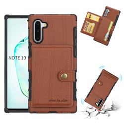 Brush Multi-function Leather Phone Case for Samsung Galaxy Note 10 (6.28 inch) / Note10 5G - Brown
