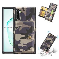 Camouflage Multi-function Leather Phone Case for Samsung Galaxy Note 10 (6.28 inch) / Note10 5G - Gray