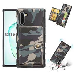 Camouflage Multi-function Leather Phone Case for Samsung Galaxy Note 10 (6.28 inch) / Note10 5G - Army Green