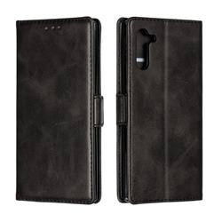 Retro Classic Calf Pattern Leather Wallet Phone Case for Samsung Galaxy Note 10 (6.28 inch) / Note10 5G - Black