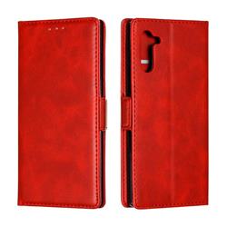 Retro Classic Calf Pattern Leather Wallet Phone Case for Samsung Galaxy Note 10 (6.28 inch) / Note10 5G - Red