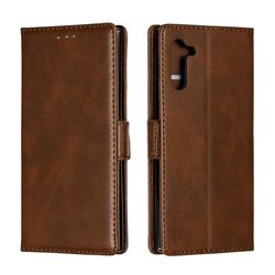 Retro Classic Calf Pattern Leather Wallet Phone Case for Samsung Galaxy Note 10 (6.28 inch) / Note10 5G - Brown